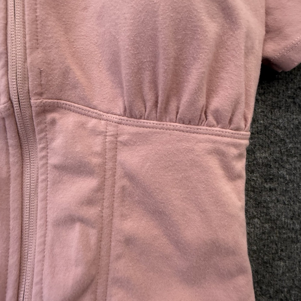 TA3 Short Sleeve Corset Top Slimming Shapewear Full Zip Dusty Rose Pink Size XL - Picture 6 of 16